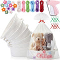 LemonRoad 6 Sets Small Woven Gift Basket DIY Rope Baskets for Gifts Empty with Handles Bags, Ribbons, Sewing Machine, Crochet, Dog Baby Toy Nursery Storage Bins 12"x 8"x 5" for Baby Showers Birthday by Unknown