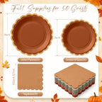 Zhehao 150 Pcs Fall Paper Plates Napkins Serves 50 - Image 3