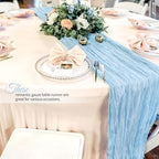 12 Pack Baby Blue Cheesecloth Table Runner 10Ft, Gauze Table Runners 21.5 x 120 inch,Semi Sheer Cheese Cloth Fabric Runner Bulk for Wedding,Party,Baby Shower,Bridal Shower - Image 6
