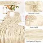 15 Pack Ivory Cheesecloth Table Runner 17 x 108 inch Cheese Cloth Table Runners 9ft Ivory Table Runner Rustic Romantic Sheer Gauze Runner for Wedding Party Baby Shower Table Decoration - Image 3