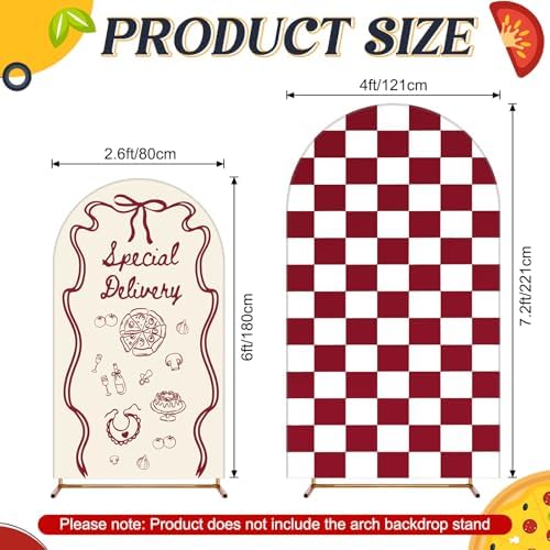 Mindsoft 2 Pcs Special Delivery Arch Cover, Red, 6ft 7.2ft - Image 2