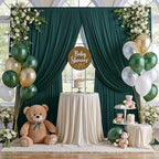 40ft x 10ft Wrinkle Free Hunter Green Backdrop Curtain for Jungle Parties, 8 Panels 5×10ft Soft Silky Green Polyester Photo Backdrop Drapes for Wedding Birthday Photography Christmas Background Cloth - Image 6