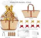 4 Set Bamboo Gift Basket Large Empty Bulk, Woven Basket for Gifts Empty - Image 2