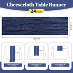 24 Pack Navy Blue 10Ft Cheesecloth Table Runner - Image 2