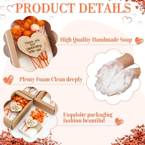 Demissle 30 Pcs Mini Scent Soap Party Favor Baby Shower Favor, orange,novel - Image 3