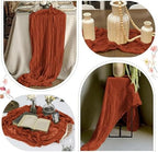 25 Pack Terracotta Cheesecloth Table Runner 17 x 108 Inch Gauze Table Runner Fabric Semi Sheer Cheese Cloth Table Runner Bulk for Rustic Romantic Wedding Baby Shower Table Decoration - Image 6