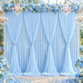 Baby Blue Tulle Backdrop Curtain for Parties Wedding,30ft x 10ft Wrinkle Free Curtain Backdrop,2 Layer Drapes for Backdrop,Polyester Back Drop for Bridal Shower Birthday Baby Shower Photography by Shillance