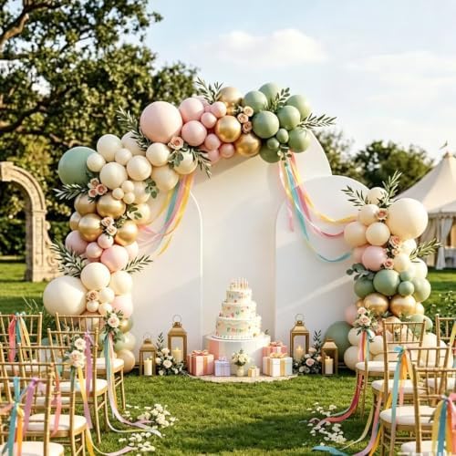 White Arch Cover 7.2ft 6.6ft 6ft Spandex Arch Backdrop Cover Set of 3 - Image 7