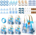 Knitgrip 55pcs Baby Shower Prizes for Winners Gifts Including Headband Hairbrush Jewelry Box Compact Mirror Powder Puff Hair Tie Claw Gift Bag for Game Baby Wedding Bridal Shower(Blue) by Knitgrip