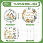 96 Pcs Jungle Safari Baby Shower Decorations for Welcome Baby Serves 24 - Image 5