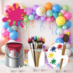 4 Pcs Large Paint Party Decorations - Colorful Art Cardboard Cutouts for Back to School Art Classroom Decor, Paint Can Palette Brush Cutouts for Birthday Baby Shower Craft Photo Props by Unknown