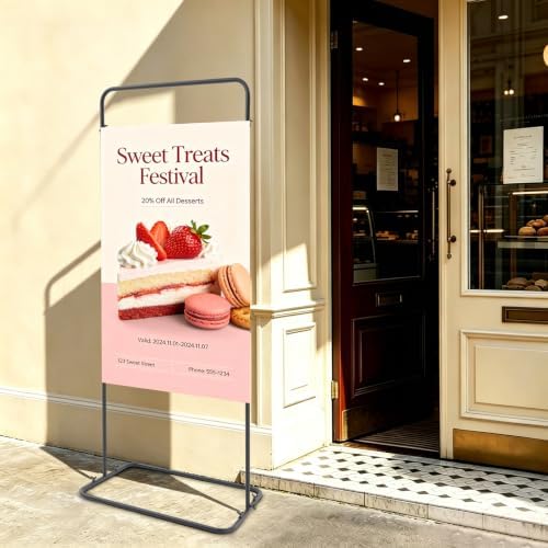 Wedding Sign Stand Adjustable Metal Easel Stand for Welcome Signs,Black - Image 6
