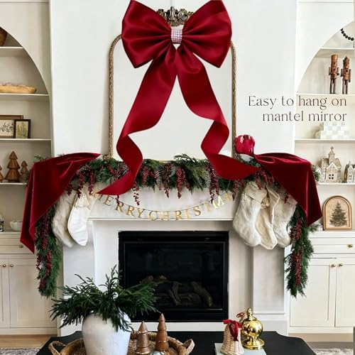Meseey Giant Satin Bow 27x39 Inch Extra Large Decorative Bow for Christmas Tree Topper,Party,Home Wall,Baby Shower & Birthday Decor（Burgundy - Image 6