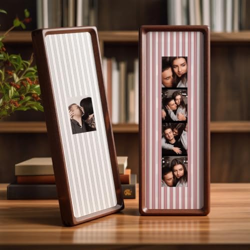 Lineshading 2 Pcs Walnut Wood Photo Strip Frame 12×4 in Photo Booth Frames - Image 2