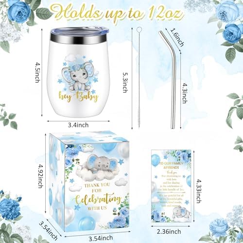 Hoolerry 6 Set Baby Shower Cups, 12oz Stainless Steel Tumbler, Elephant - Image 2
