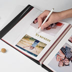 HoneyTolly Large Photo Album Self Adhesive, DIY Scrapbook Album for 4x6 8x10 10x12 Pictures, 60 Pages Linen Cover Memory Book, Ideal Gift for Family Wedding Baby Christmas Anniversary(Black) - Image 5