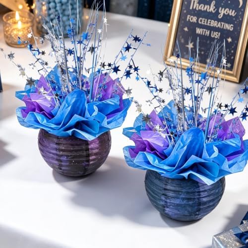 6 Set Galaxy Paper Lanterns Table Centerpieces Decors 8in - Image 4