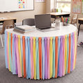 Reallnaive 14 ft x 30 Inch Table Skirt for Teacher Desk, Pastel, Simple by Reallnaive