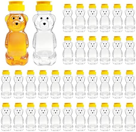 36 Pcs Honey Bear Bottle, 8oz Plastic Honey Squeeze Bottle Honeybear by Pesilo