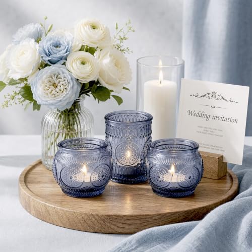 24PCS Blue Votive Candle Holders - Image 3