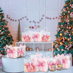 Wesnoy 48 Pcs Pink Big Bow Clear PVC Gift Bags with Handle Ribbon for Party - Image 6