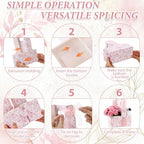 Epakh 48 Pack Pink Floral 2 Cup Drink Carrier with Handle, Gift Holder - Image 6