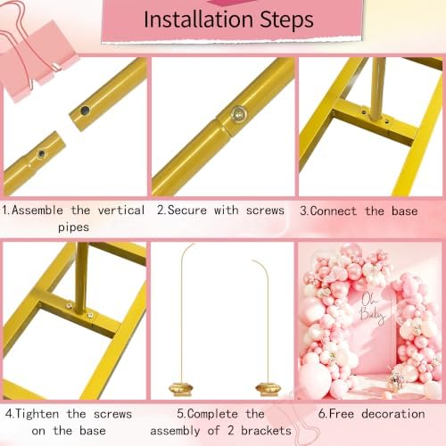 Half Balloon Arch Stand Set of 2, 7.5FT & 6.2FT Balloon Arch Kit - Image 5