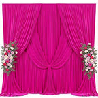 30x10ft Hot Pink Photo Backdrop Curtains for Parties Fuchsia Wrinkle Free Polyester Photoshoot Curtains Drapes Backdrop for Birthday Baby Shower Graduation Photography Background 6 Panels 5x10FT by Suppromo