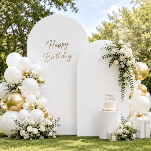 White Arch Cover 7.2 and 6ft Spandex Wedding Arch Backdrop Cover Set of 2 - Image 3