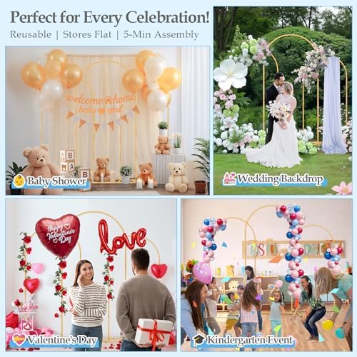6FT,5FT,4FT Balloon Arch Stand Kit with Base Set of 3 - Image 5