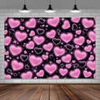 8X6FT Pink Heart Backdrop Birthday Party Decorations Photography Background Girls Baby Shower Banner Photo Booth Props Decor - Image 5