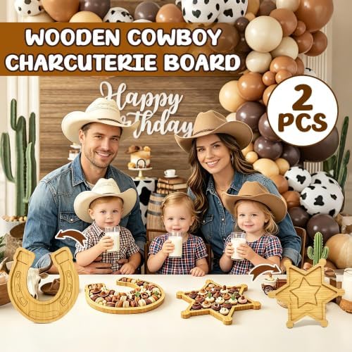 Western Party Decorations Wooden Cowboy Baby Shower Charcuterie Board Trays - Image 7