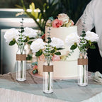 Qinyoung 10 Set Clear Glass Vase with Flowers Centerpiece for Bridal Shower - Image 5