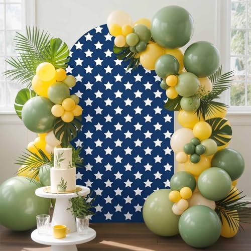 4th of Arch Backdrop Cover 6.6 FT, July Patriotic Independence Day USA Flag Star Blue Wedding Arch Cover Stretchy Backdrop Stands Covers for Birthday Party Ceremony Banquet Decor - Image 3
