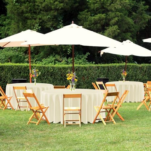 sancua Beige Round Tablecloth 108 Inch Fit 42-96 Inch Tables, 6 Pack - Image 3