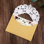 DORIS HOME 50pcs Gold BLANK Laser Cut Flora Lace invitation Cards with Envelopes for Wedding Invitations, Bridal Shower, Engagement, Birthday, Bachelorette Party, Baby Shower - Image 5