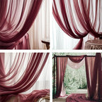 Barcelonetta | Chiffon Fabric | Decoration, Drapery Fabric | Wedding, Gender Reveal, Baby Shower, Birthday | for Arbor, Arch, Canopy, Table and Chair Decoration (Burgundy, 10 Yards) - Image 3