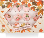 qiqee Thanksgiving 12 Cupcake Boxes with Window 16-Packs Cupcake Box 13"x10"x3.5" Cupcakes Carrier, 12 Cupcake Containers For Thanksgiving Day by Qiqee