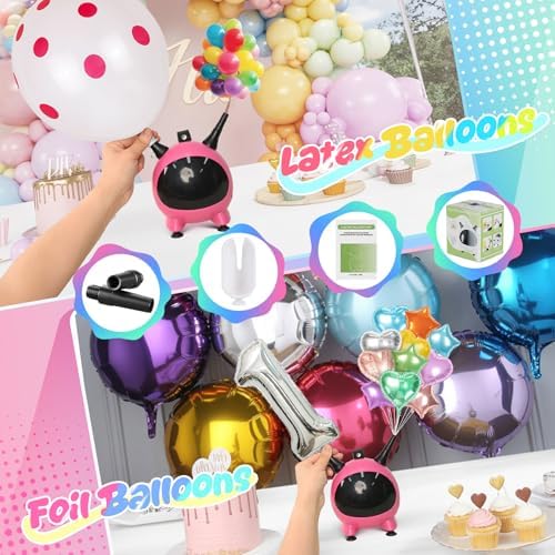 Electric Balloon Pump with 25PCS Pearl White Square Foil Balloons, 600W Dual Nozzle Air Pump and Ivory Tunnel Arch Kit for Baby Shower, Birthday, Wedding Party Decorations - Image 4