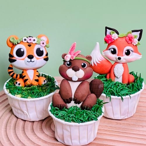 Woodland Animal Fondant Molds Cake Topper 6-count - Image 6