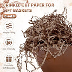 AFOROEOA 5 Pack Brown Baskets for Gifts Empty, 12x10x4” Kraft Gift Basket Kit with 5 Clear Bags, 5 Bows & 200g Crinkle Cut Paper - Large Empty Gift Baskets to Fill for Christmas, Weddings, Birthdays - Image 3