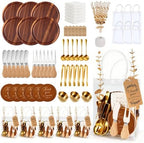 Giftota 6 Sets Baby Shower Prizes for Game Winners - Acacia Wood Cheese Board with Butter Spreaders, Thank You Card and Gift Bags for Wedding Bridal Shower Favors (73 pcs) by Giftota