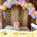 Silipull 2 Pcs 22 x 12 Inch Large Wood Honeycomb Decoration Honeycomb Wall Decor Wood Hexagon Decor Bee Wall Hanging Decoration for Living Room Garden Bedroom Office Home Party (Gold Color) - Image 5
