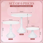 Umigy 6 Pcs White Cake Stand Sets for Dessert Table Display 8/10/12 Inch Metal Cake Stands Round Cupcake Holder for Wedding, Birthday, Party, Graduation, Baby Shower - Image 2