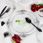 Hioasis 350 Pcs Clear Black Plates for Party - Image 6
