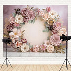 10x8ft Wedding Backdrop Purple Pink Floral Theme Photography Background White Flower Garland Green Leaves Bridal Shower Banner Decorations Girls Birthday Party Baby Portrait Photo Booth Prop - Image 4