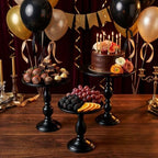 Black 3Pcs Metal Round Vintage Cake Stand Set 10"12" Dessert Display - Image 3