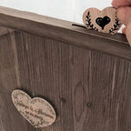 Y&K Homish Wedding Guest Book Alternative, Rustic Wedding Decorations for Reception, Favors for Guests 80 Hearts Green Wreath (Rustic Brown) - Image 4