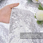 Sequin Tablecloth 90x132inch Rectangular Silver Table Cloth Glitter Overlay - Image 5