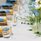 Clear Arch Acrylic Wedding Table Numbers 1-15 with Stands - Image 3